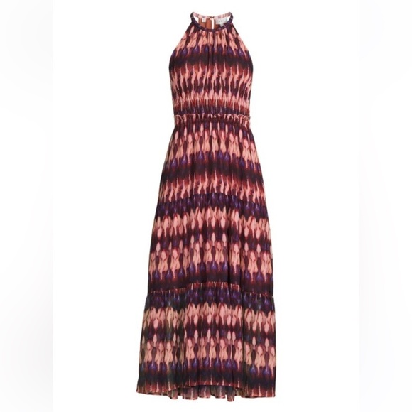 🆕 🔥 A.L.C. Elara Crinkle Chiffon Silk maxi Dress Tie Dye Dress 100% silk size 10 - Picture 6 of 16